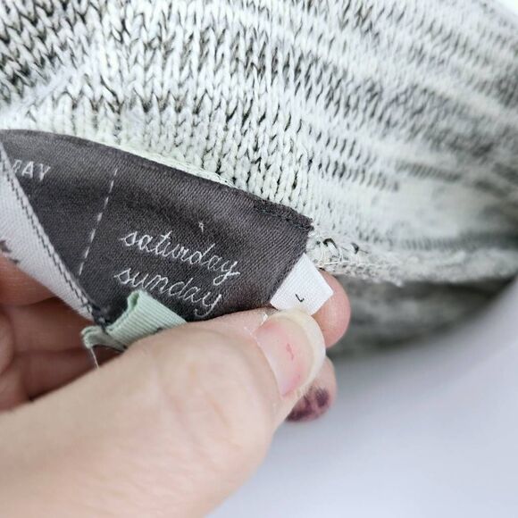 Anthropologie Saturday Sunday Cowl Neck Fleece Pullover Sweater Cream L - Picture 4 of 6